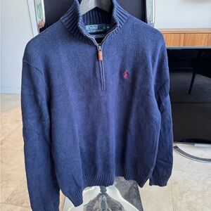 Polo by Ralph Lauren Men's Dark Blue Zip-Up Sweater